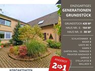 Einzigartiges Generationen-Objekt, Grundstück mit 2 Häusern 164m²/1978 und 88m²/1994, Garage, Garten - Sankt Augustin