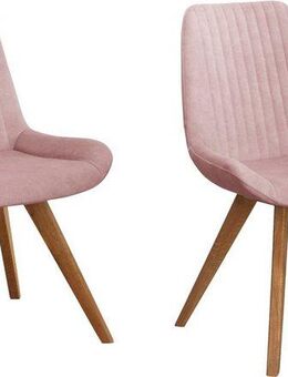Home affaire Schalenstuhl Bratislava (Set, 2 St), Gestell Eiche massiv geölt, Easy Care-Stoff