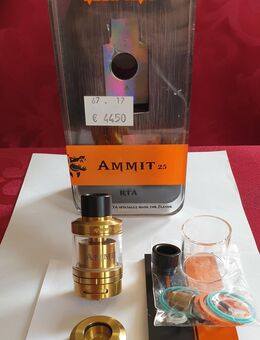 Geekvape Ammit 25, Single, RTA, Gold, FP. 26€. Top Zustand. SAMMLUNGSVERKLEINERUNG! Selbstwickler für Akkuträger, E-Zigarette, Mod Box. - Bühl