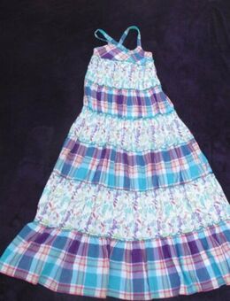 NEU mit ETIKETT * Festival * Style * Lurex- Glitzer * Romantik * Blumen * Blüten * Flower- Power * Träger * Bustier * Baby Doll * Sommer * Long * Maxi * Kleid "MeXX" Grösse 146 * aqua- türkis * mehrfarbig * - Riedlingen
