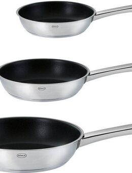 RÖSLE Pfannen-Set MOMENTS, Edelstahl 18/10 (Set, 3-tlg., 1x Bratpfanne Ø 20 cm, 1x Bratpfanne Ø 24 cm, 1x Bratpfanne Ø 28 cm), mit Antihaftversiegelung, Induktion