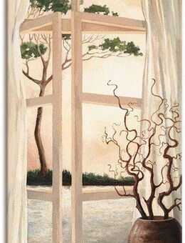 Artland Wandbild Fensterbild Toskanischer Sonnenuntergang, Fensterblick (1 St), als Alubild, Leinwandbild, Poster in verschied. Größen