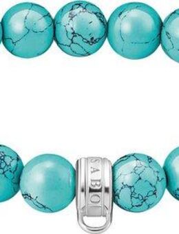THOMAS SABO Charm-Armband Charm Club: Bead-Armband imitierter Türkis, X0293-404-17-L19, mit Türkis-Imitat