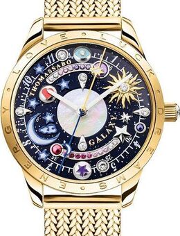 THOMAS SABO Quarzuhr COSMIC AMULET WA0403-264-207-33 MM, Armbanduhr, Damenuhr, Zirkonia, Herz, Mond, Sterne, Edelstahlarmband