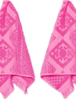 PAD Gästehandtuch Harlem, Frottee (Set, 2-St), Made in Europe, Uni Farben, mit Ornamenten, mit Fransen