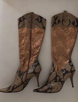 Stiefel Faux Leder, 41, Schlangen-Look, Pailletten, innen ganz weich - Aidenbach