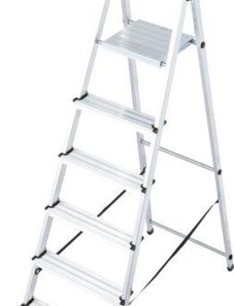 KRAUSE Stehleiter Solidy, Aluminium, 1x7 Stufen, Arbeitshöhe ca. 348 cm