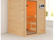 welltime Sauna Sandy, BxTxH: 145 x 145 x 187 cm, 38 mm, 3,6-kW-Bio-Plug & Play Ofen mit ext. Steuerung