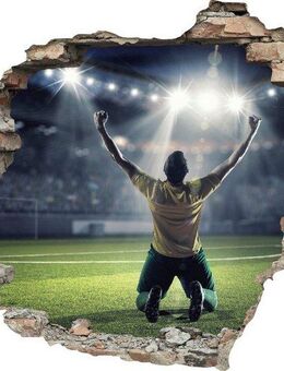 queence Wandtattoo Fußball Torjubel (1 St), Wandsticker, Wandbild, selbstklebend, 3D, Wanddurchbruch