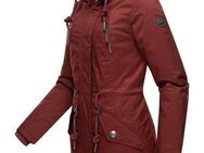 Ragwear Wintermantel Elsie Melange Wasserdichter Winterparka mit Kapuze und Teddyfleece