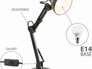 B.K.Licht Schreibtischlampe Draco, ohne Leuchtmittel, Tischlampe, schwarz, Metall, Retro, Schreibtisch, dreh- u. schwenkbar