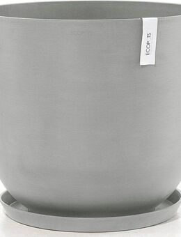 ECOPOTS Blumentopf Oslo 55 + Wassersystem Weißgrau, für innen und außen: frostsicher, bruchsicher und lichtbeständig