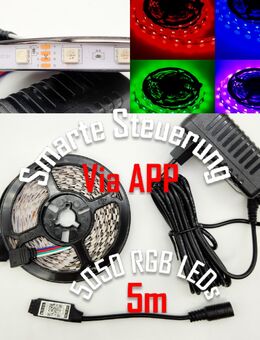 5m LED RGB Band Strip smarte App Steuerung Neu - Neumünster