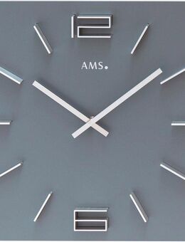 AMS Wanduhr W9594 (Quarzuhr,Holz,Wohnzimmer,Esszimmer,Küche,Arbeitszimmer,Büro,Flur)