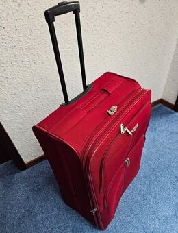 x15) gebrauchter roter Koffer - Reisekoffer Trolley DELSEY - 48 x 72 x 30 cm = 110 L ; Weichschalenkoffer - Garbsen