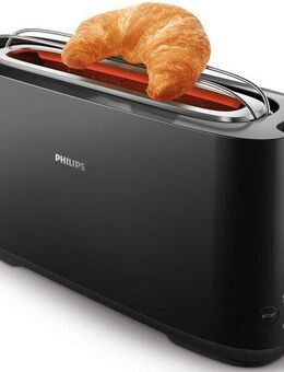 Philips Toaster HD2590/90, 1 langer Schlitz, für 2 Scheiben, 950 W, mit Aufwärm- und Auftaufunktion
