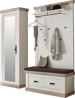 Home affaire Garderoben-Set Florenz, (3-St., mit Sitzkissen 4tlg), im romantischen Landhaus-Look