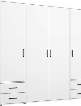rauch Drehtürenschrank Kleiderschrank Schrank Garderobe Wäscheschrank VOYAGER (in 3 verschiedenen Ausstattungen BASIC/CLASSIC/PREMIUM) moderne Griffe in Graumetallic mit Außenschubkästen MADE IN GERMANY