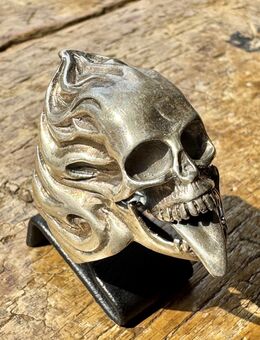 Ungewöhnlicher Vintage Totenkopfring Silber 925 Skull Ring Gr 68 - Köln
