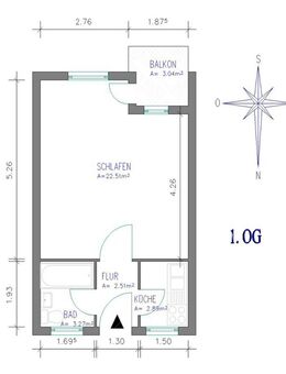 1-Zimmer-Wohnung mit SÃ¼dbalkon - Eschershausen