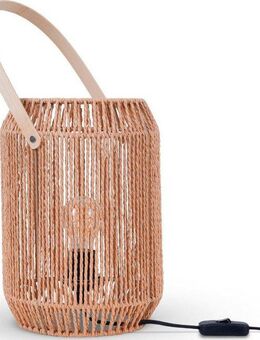 Paco Home Tischleuchte NANDO, ohne Leuchtmittel, Tischlampe Schreibtischlampe Beistelltisch Lampenschirm Boho Korb E27