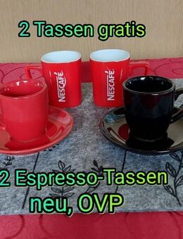2 Espresso-Tassen mit Unterteller + 2 gratis, neu, OVP - Immenhausen
