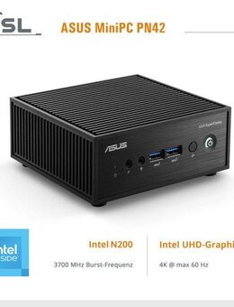 Asus Mini-PC ASUS PN42 Intel N200 Windows 11 Mini-PC (Intel, 32 GB RAM, 4000 GB SSD, passiver CPU-Kühler)