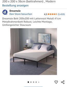 Bettgestell 2x2 m aus Metall mit Lattenrost – ca. 3 Monate alt - Hamburg