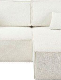 andas Ecksofa Finnley Schlafsofa 267 cm in Bouclé, Struktur fein u. Cord, L-Form, Schlaffunktion m. Bettkasten (136/210 cm), Bouclé, Struktur und Cord