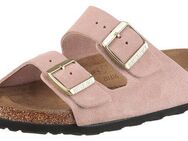 Birkenstock Arizona Suede SFB Pantolette Sommerschuh, Strandschuh, Hausschuh, Leder, schmale Schuhweite E