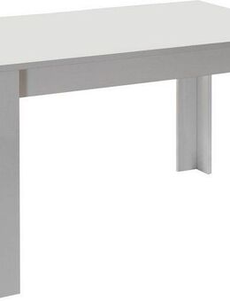 INOSIGN Esstisch Basic 137x90x79 cm (BxTxH), Esszimmertisch Weiss Hochglanz Lack, moderner rechteckiger Küchentisch, ausziehbar, erweiterbar auf 185 cm