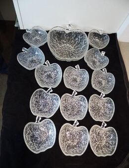 14 Glas Schalen Apfel zus. 8,- Schälchen für Salat Dessert Vintage - Flensburg