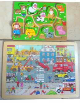 Holz Lernspiel Playtive Labyrinth mit Anleitung und Holzpuzzle 24 tlg. - Amberg