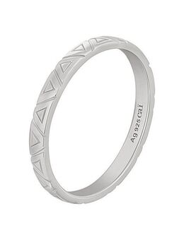CAÏ Fingerring 925 Silber rhodiniert Dreiecke Stacking
