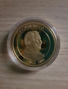 Gedenkkupfermünze mit 24-Karat-Gold Auflage "Victor Hugo" - Berlin Spandau