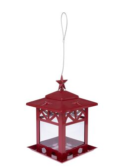 TIAKI Vogelfutterspender Laterne aus Metall - L 20 x B 20 x H 30 cm