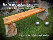 Bank, Gartenbank, Sitz-Gelegenheit, Steinbank, Holzbank, Quarzit - Argenthal