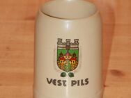 Vest Pils Bierkrug Steinzeug Steingut Keramik 0,25 L eine sehr alte Rarität neuw - Borken