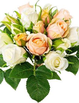 Kunstblumenstrauß Rosenbouquet Bouquet, Creativ green, Höhe 29 cm