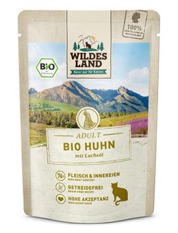Wildes Land Bio 12 x 85 g - Bio-Huhn PUR mit Lachsöl