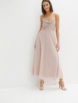 bonprix Trägerkleid Trägerkleid mit Paillettenstickerei