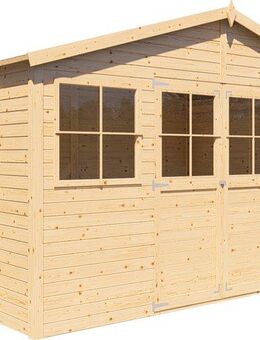 BERTILO Gartenhaus Workshop 1 naturbelassen, BxT: 364x251 cm, Großes Gartenhaus aus exakt vorgefertigten Elementen