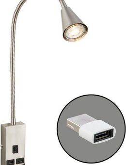 Briloner Leuchten Nachttischlampe JUSTRA Tischlampe