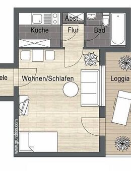 Ruhig gelegene 1-Zimmer-Wohnung mit großzügigem Balkon in Gundelfingen - Gundelfingen