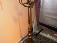 Antike Tischlampe aus Messing / Jugendstil Lampe mit achteckigem Fuß um 1910 - Zeuthen