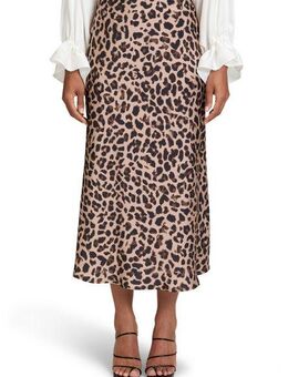 Vera Mont Maxirock Vera Mont Damen Satinrock mit Leoprint Material