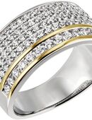 Firetti Fingerring Schmuck Geschenk Silber 925 Silberring Ring Bicolor, mit Zirkonia (synth) in 00000
