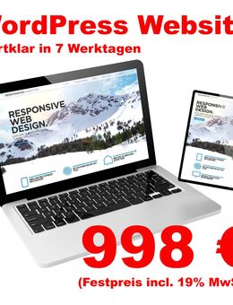 Professionelle WordPress-Website in 7 Werktagen | Festpreis 998 € incl. 19% MwSt. - Obernzell