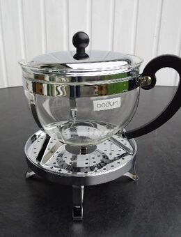 Bodum Chambord Glas Teekanne 1 Liter+Stövchen Teewärmer Edelstahl zusammen 12,- - Flensburg