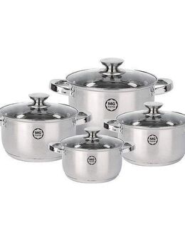 Premium Set mit 4 Verso Edelstahltöpfe Topf, 8-teilig, mit Deckel - Wuppertal